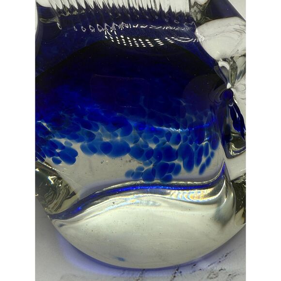 Murano Topical Fish Art Glass 7" Hand Blown Sculpture Sommerso Blue Fish - Picture 6 of 12